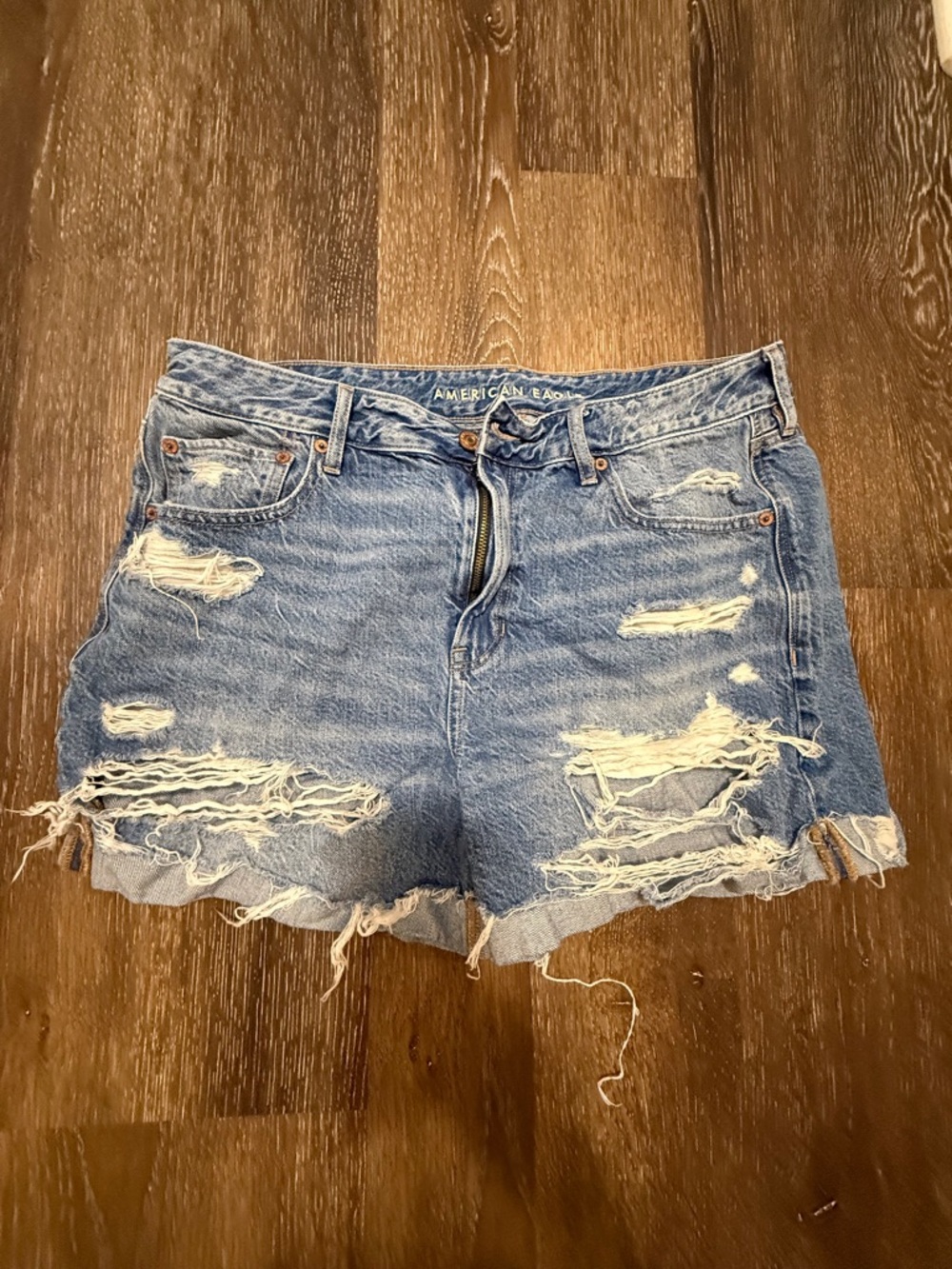 American Eagle Outfitters Distressed Light Blue Denim Cutoff Shorts